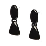 BRANCH JEWELLERY Triangular Horn Drop Earrings in Black