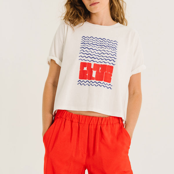 TINSELS Essia Palya Club T Shirt in Salt