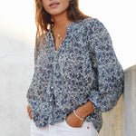 M.A.B.E Esti Print Longsleeve Top in Blue