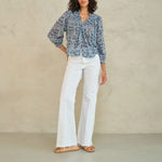 M.A.B.E Esti Print Longsleeve Top in Blue