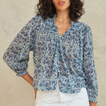 M.A.B.E Esti Print Longsleeve Top in Blue