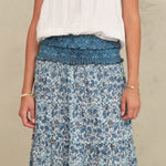 M.A.B.E Esti Print Maxi Skirt in Blue