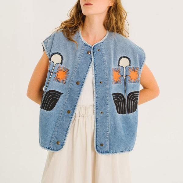 TINSELS Etzio On Blue Gilet in Foam
