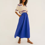 TINSELS Eylin Knitted Cotton Polo Shirt in Ecru