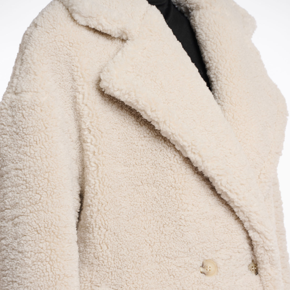 RINO & PELLE Elicia Teddy Double Breasted Coat in Birch