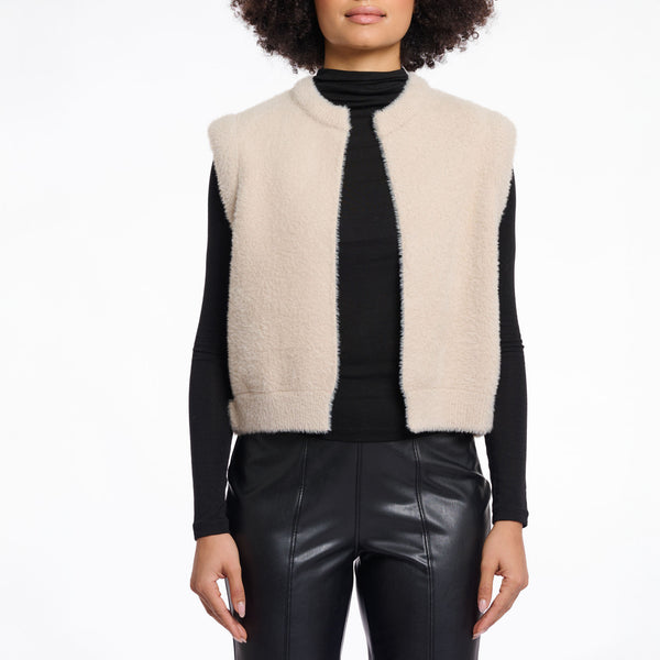 RINO & PELLE Elona Short Waistcoat in Stone