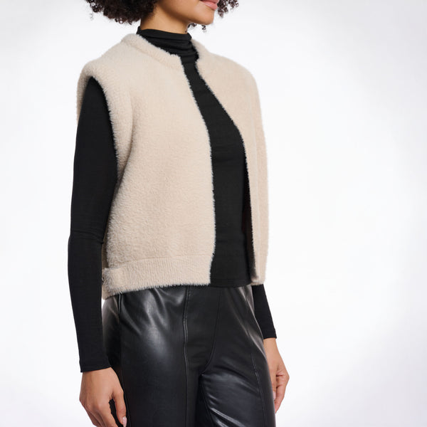 RINO & PELLE Elona Short Waistcoat in Stone