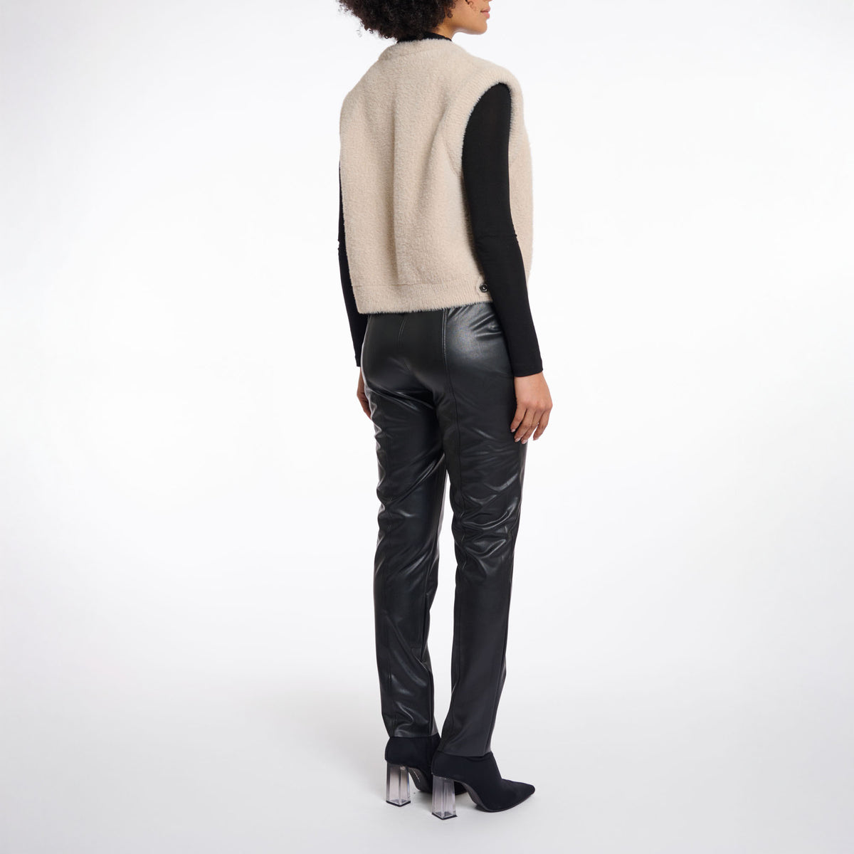 RINO & PELLE Elona Short Waistcoat in Stone