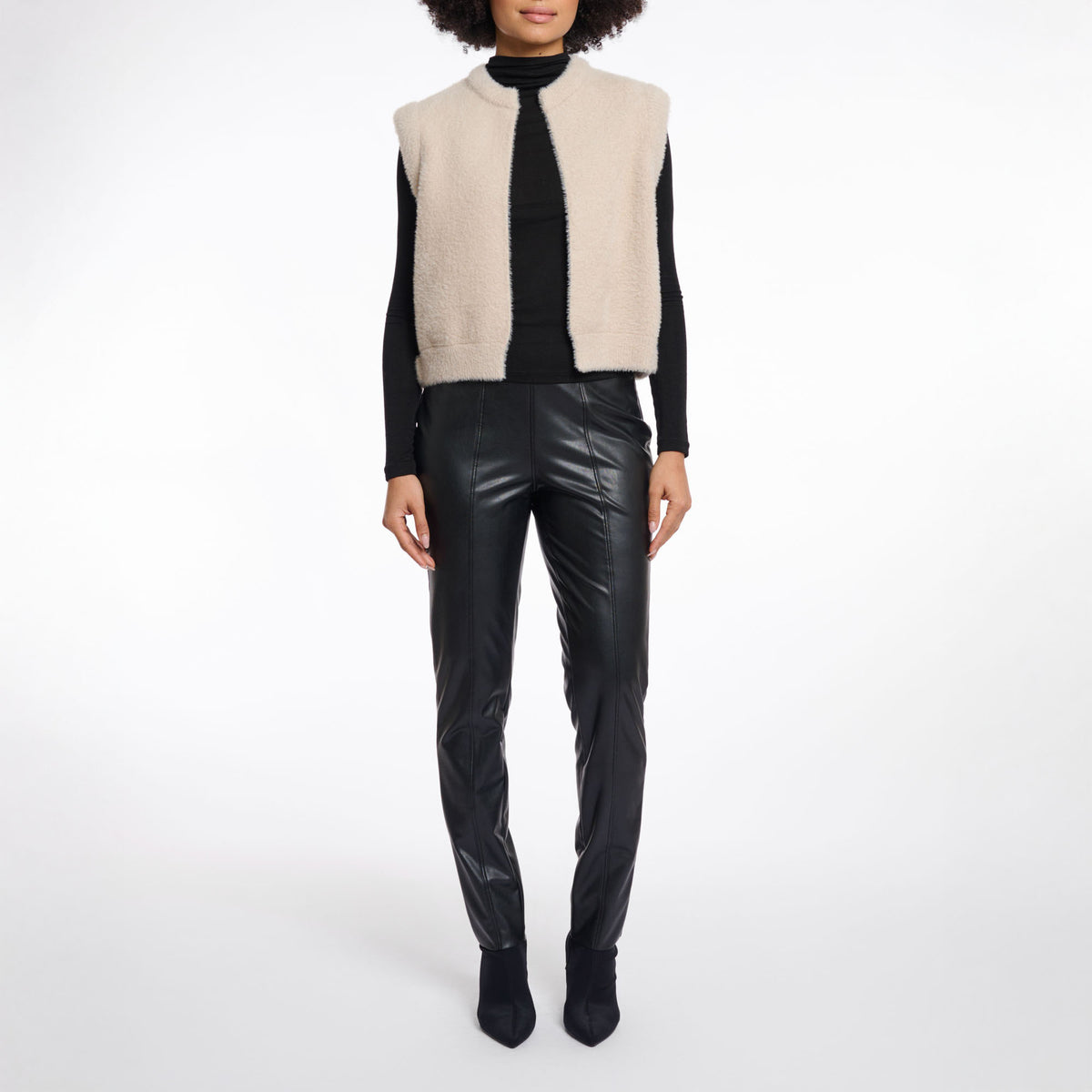 RINO & PELLE Elona Short Waistcoat in Stone