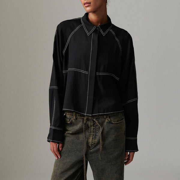 DAY BIRGER ET MIKKELSEN Elston Twill Shirt in Black