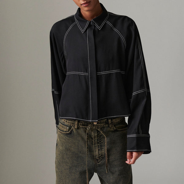 DAY BIRGER ET MIKKELSEN Elston Twill Shirt in Black