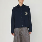 STELLA NOVA Embellished Moon Shirt  in Navy