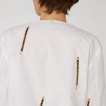 STELLA NOVA Embroidered Bow Shirt in White
