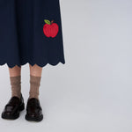STELLA NOVA Embroidered Midi Dress in Navy