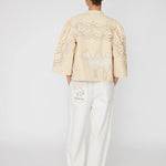 STELLA NOVA Embroidery Anglaise Jacket in Creme Tones