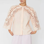 STELLA NOVA Embroidery Anglaise Shirt in Soft Powder