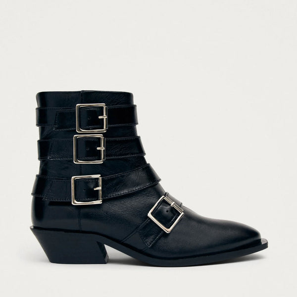 ALOHAS Eras Leather Ankle Boots in Black