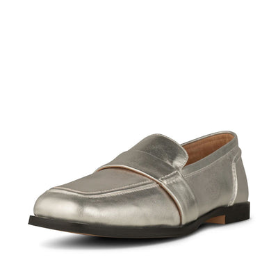 SHOE THE BEAR Erika Saddle Loafer in Silver Metallic