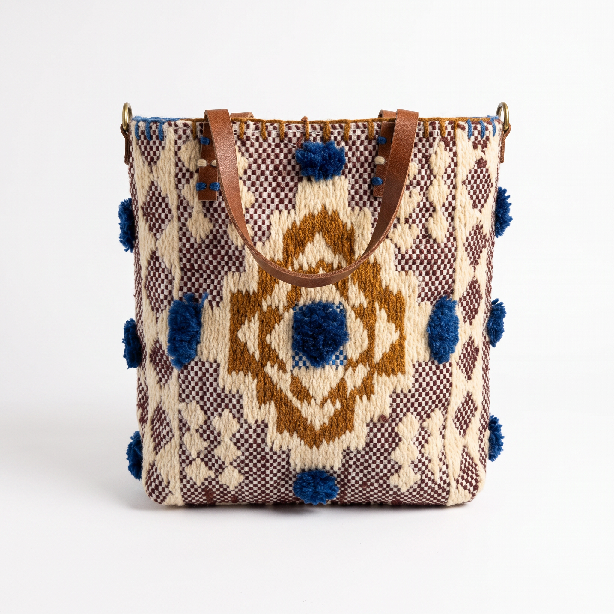 EN SHALLA Extra Small Aztec Tote Bag in Brown