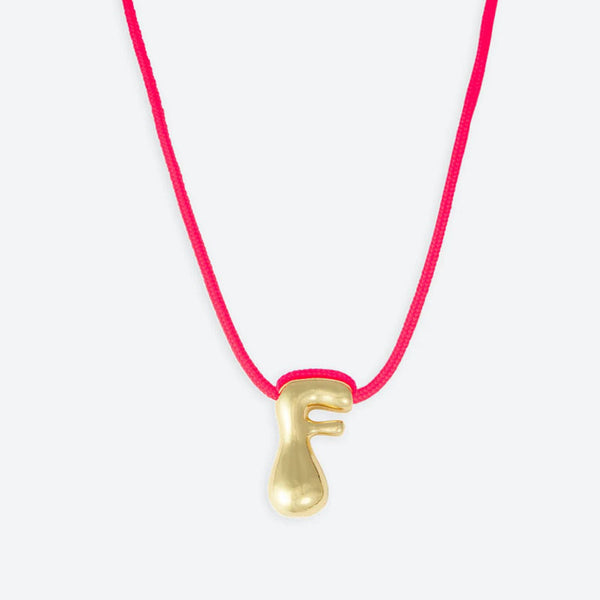 LA MOME BIJOU F Initial Joy Letter Necklace in Gold