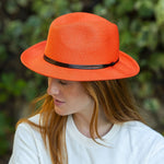 TRAVAUX EN COURS Borsalino Hat in Orange