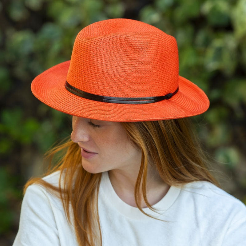 TRAVAUX EN COURS Borsalino Hat in Orange