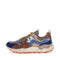 FLOWER MOUNTAIN Yamano 3 Mens Suede/Nylon Trainers in Brown/Petrol/Light Blue