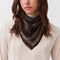 DIEGA Fareo Square Silk Scarf in Aqua/Chocolate