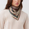 DIEGA Fareo Stripe Silk Scarf in Khaki/Prune