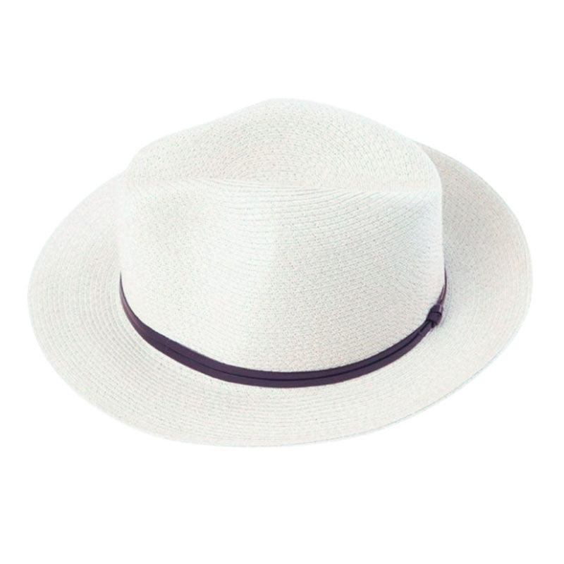 TRAVAUX EN COURS Plaited Paper Hat with Ribbon in Ecru