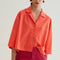 FLOOR Cotton Poplin Shirt in Marmalade