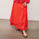 FLOOR Long Muslin Skirt in Marmalade