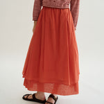 FLOOR Long Muslin Skirt in Marmalade