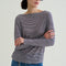 FLOOR Long Sleeve Striped T Shirt in Navy/Coconut