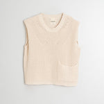 INDI & COLD English Rib Knit Vest in Ecru
