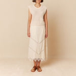 INDI & COLD English Rib Knit Vest in Ecru