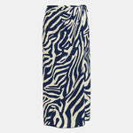 ESSENTIEL ANTWERP Flavia Zebra Print Wrap Skirt in Navy/Off White