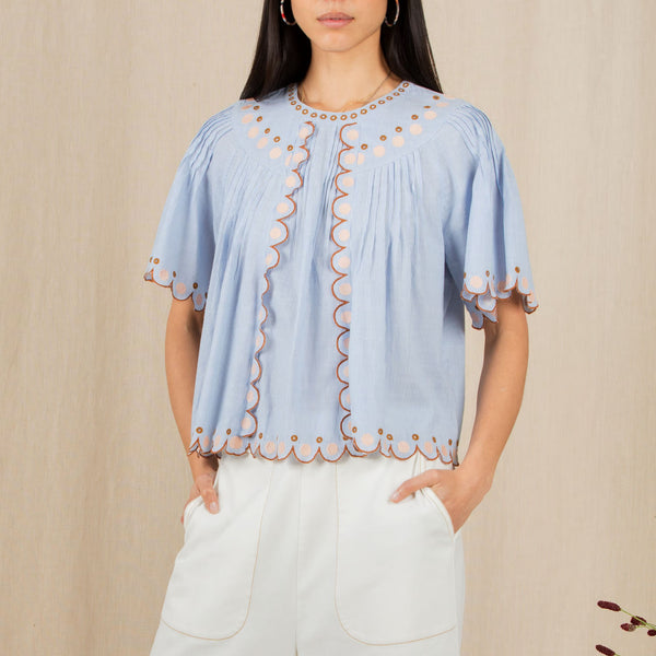 BONTE Flora Top in Blue