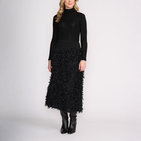 FOIL Cygnet-Ure Textured Statement Skirt in Black