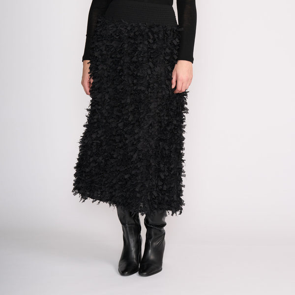 FOIL Cygnet-Ure Textured Statement Skirt in Black