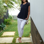 Up & Away Linen Pant in White