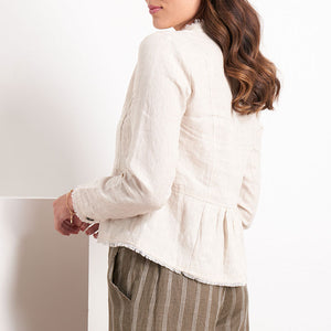 Dont Be A-Frayed Linen Jacket in String