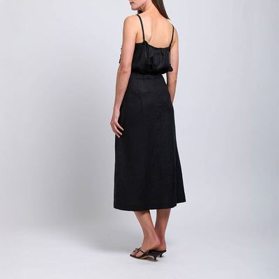 FOIL Pleat Dreams Top in Black