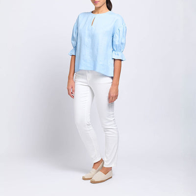 FOIL Belle Top in Light Blue