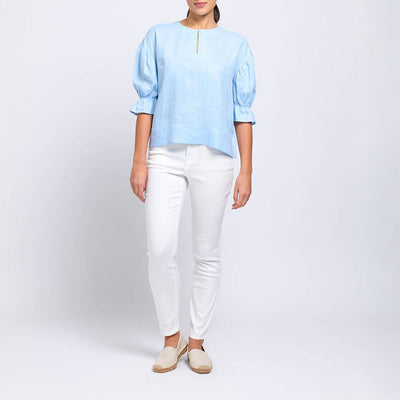 FOIL Belle Top in Light Blue