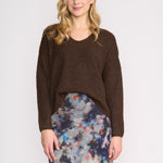 FOIL Loop V-Neck Sweater in Coffee