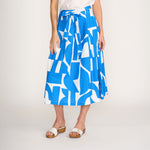 FOIL In The Bag Cotton Linen Mix Skirt in Blue