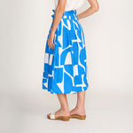 FOIL In The Bag Cotton Linen Mix Skirt in Blue