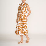 FOIL Born Free Cotton Poplin Dress in Brown