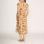 FOIL Born Free Cotton Poplin Dress in Brown